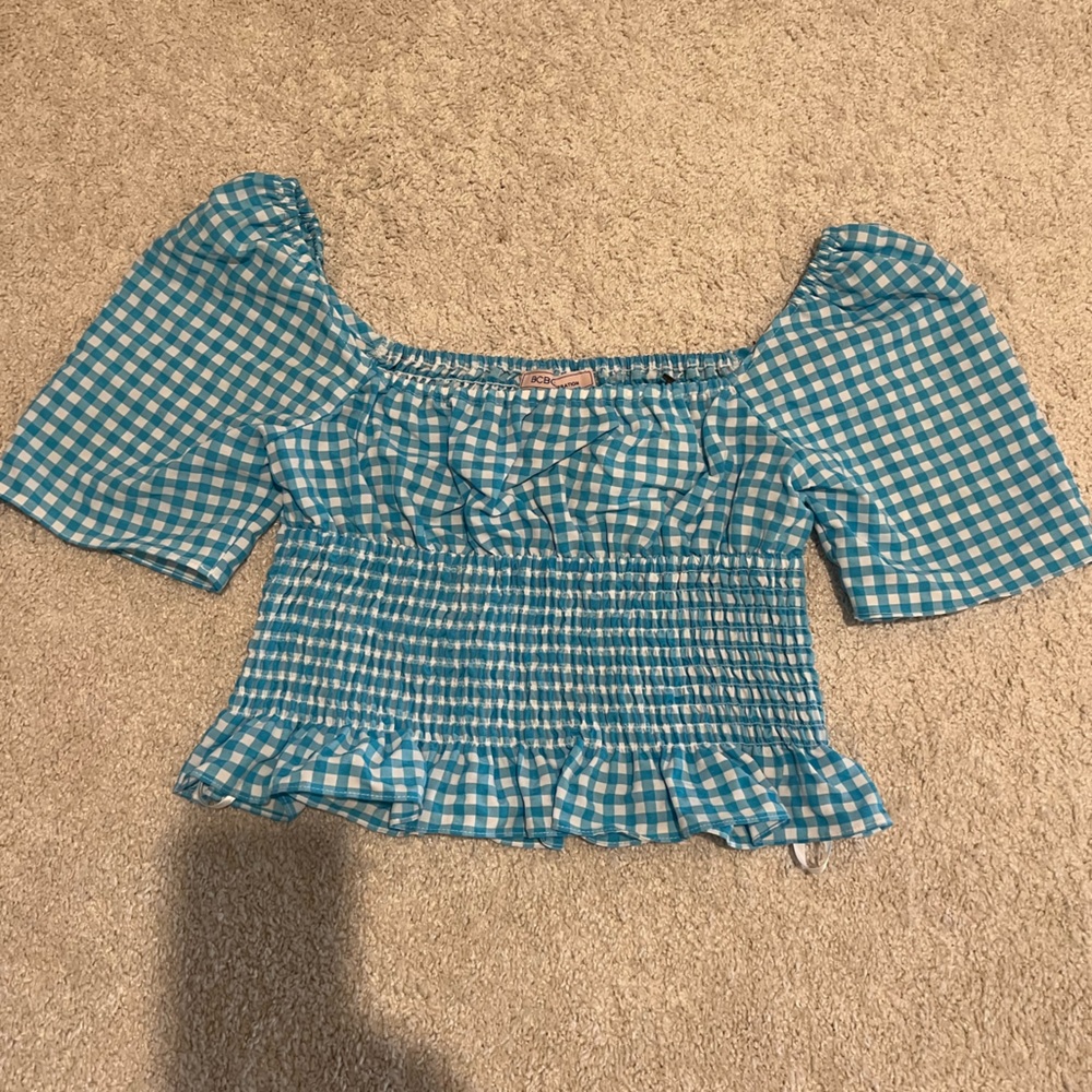 BCBGeneration off the shoulder crop top